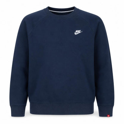 Nike Mens Blue Pullover Sweatshirt M Crew Neck Fleece Logo Jumper