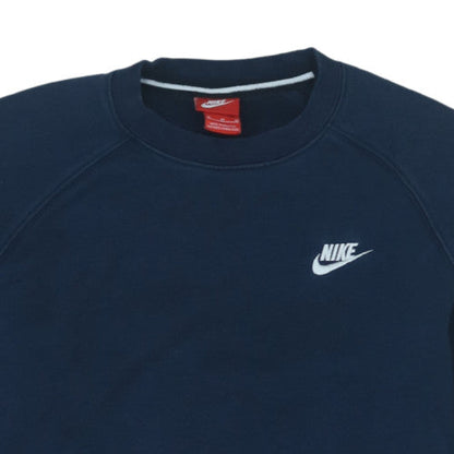 Nike Mens Blue Pullover Sweatshirt M Crew Neck Fleece Logo Jumper