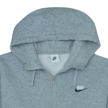Nike Men's Grey Full Zip Hoodie M Regular Sportswear Fleece