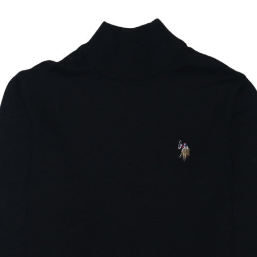 Ralph Lauren Men's Black Wool Roll Neck Jumper Size S