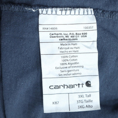 Carhartt Men's Navy Blue 3XLT Tall Original Fit Cotton T-Shirt