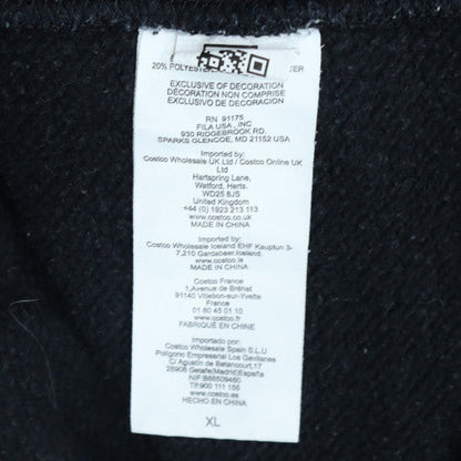 Fila Men's Black XL Pullover Hoodie Sweatshirt Logo Fleece