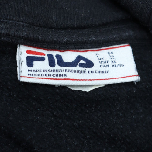 Fila Men's Black XL Pullover Hoodie Sweatshirt Logo Fleece