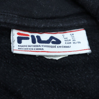 Fila Men's Black XL Pullover Hoodie Sweatshirt Logo Fleece