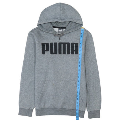 Puma Men's Grey Pullover Hoodie Small Sports Fleece Sweatshirt