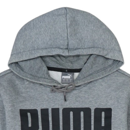 Puma Men's Grey Pullover Hoodie Small Sports Fleece Sweatshirt