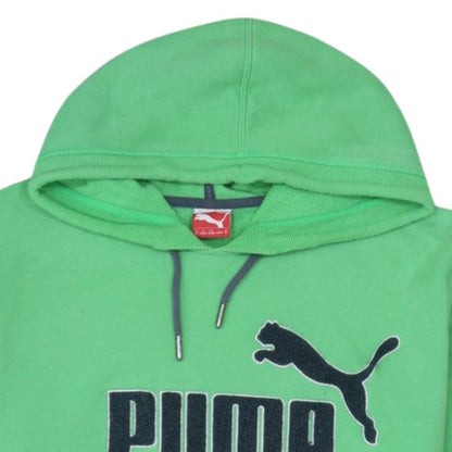 Puma Mens Green XL Pullover Hoodie with Logo and Pockets