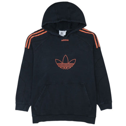 Adidas Mens Black 2XL Pullover Hoodie with Orange Logo