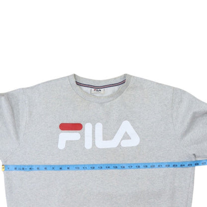 Fila Men's Grey Pullover Sweatshirt XXL Regular Fit Logo Crew Neck