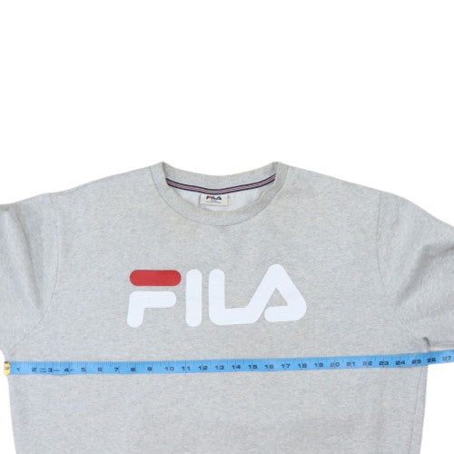 Fila Men's Grey Pullover Sweatshirt XXL Regular Fit Logo Crew Neck
