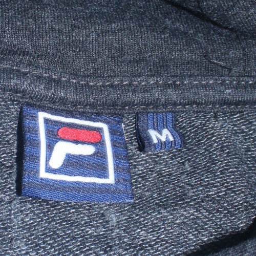 FILA Men’s Black Pullover Hoodie M Regular Fit Logo Sweatshirt