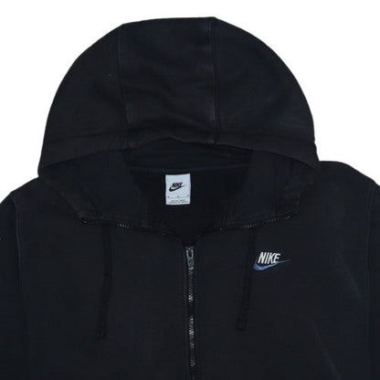 Nike Men's Black Full Zip Hoodie Medium Fleece Cotton Blend