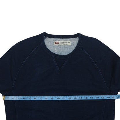 Levi's Men's Blue Regular Fit Crew Neck Long Sleeve Cotton Sweatshirt Size M