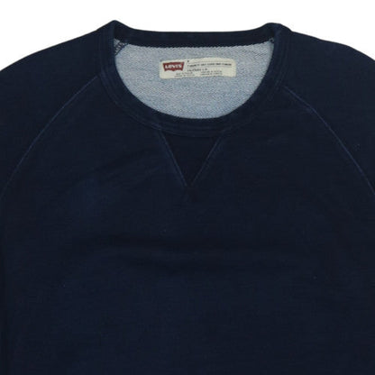 Levi's Men's Blue Regular Fit Crew Neck Long Sleeve Cotton Sweatshirt Size M