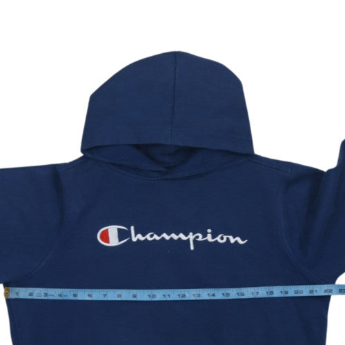 Champion Boys Blue Pullover Hoodie 176cm Classic Fit Cotton Blend