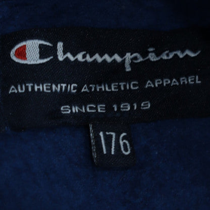 Champion Boys Blue Pullover Hoodie 176cm Classic Fit Cotton Blend