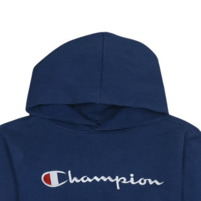 Champion Boys Blue Pullover Hoodie 176cm Classic Fit Cotton Blend