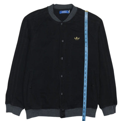 Adidas Mens Black Button Cardigan Sweatshirt M Regular Fit