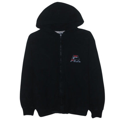 Fila Men's Black Full Zip Hoodie S Sports Logo Sweatshirt
