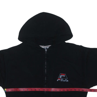 Fila Men's Black Full Zip Hoodie S Sports Logo Sweatshirt