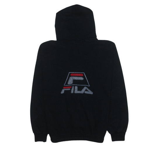Fila Men's Black Full Zip Hoodie S Sports Logo Sweatshirt