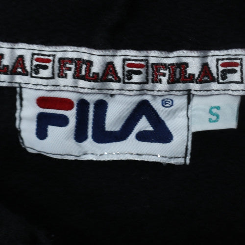 Fila Men's Black Full Zip Hoodie S Sports Logo Sweatshirt