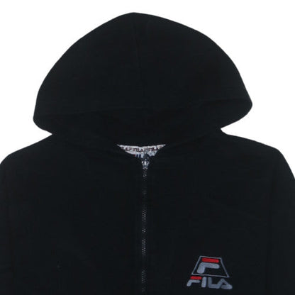 Fila Men's Black Full Zip Hoodie S Sports Logo Sweatshirt