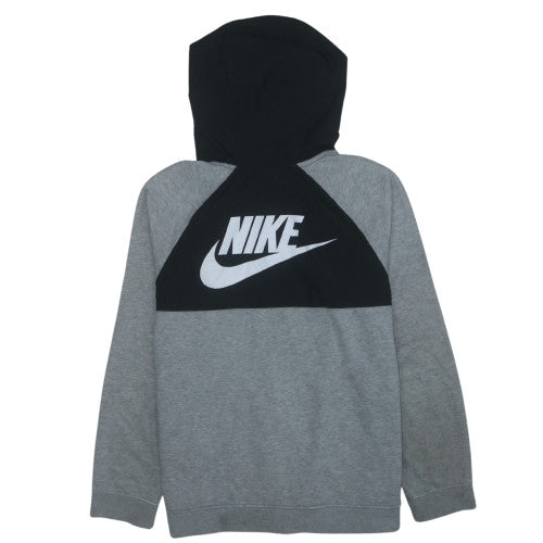 Nike Boys Grey Colourblock Fleece Zip Hoodie Jacket Size 14 Years