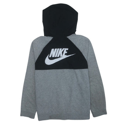 Nike Boys Grey Colourblock Fleece Zip Hoodie Jacket Size 14 Years