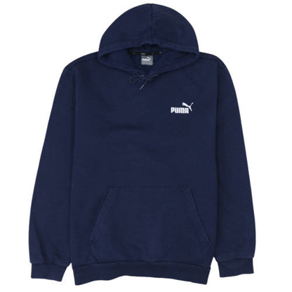 Puma Men's Navy Blue Pullover Hoodie Size M Logo Design