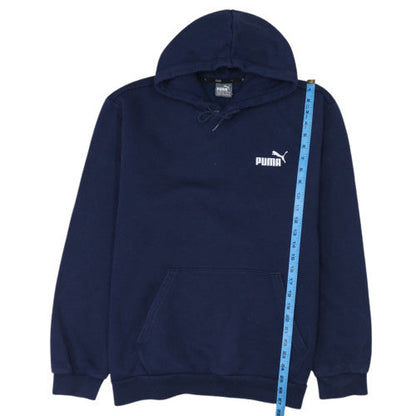 Puma Men's Navy Blue Pullover Hoodie Size M Logo Design