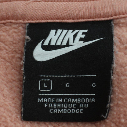 Nike Men's Pink Pullover Hoodie L Fleece Logo Sweatshirt