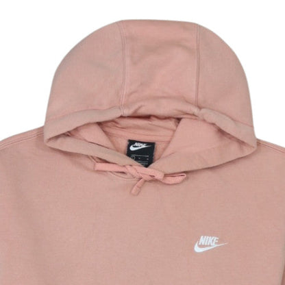 Nike Men's Pink Pullover Hoodie L Fleece Logo Sweatshirt