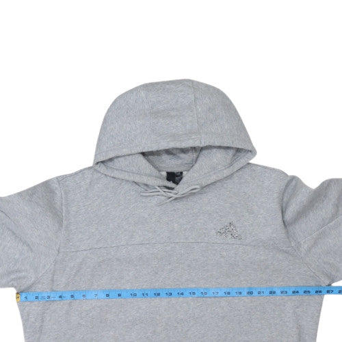 Adidas Men's Grey Pullover Hoodie Size L Regular Fit Fleece