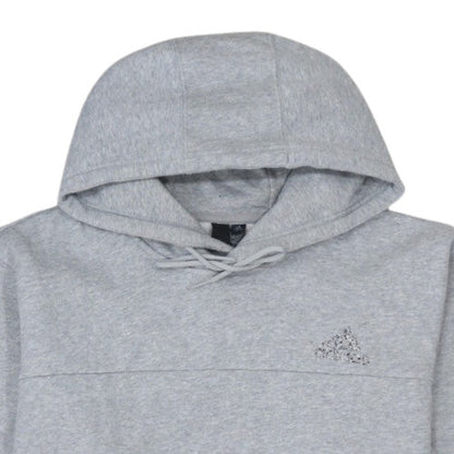 Adidas Men's Grey Pullover Hoodie Size L Regular Fit Fleece
