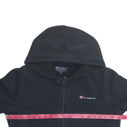 Champion Women's Black Full Zip Hoodie L Hooded Sweatshirt