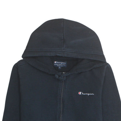 Champion Women's Black Full Zip Hoodie L Hooded Sweatshirt