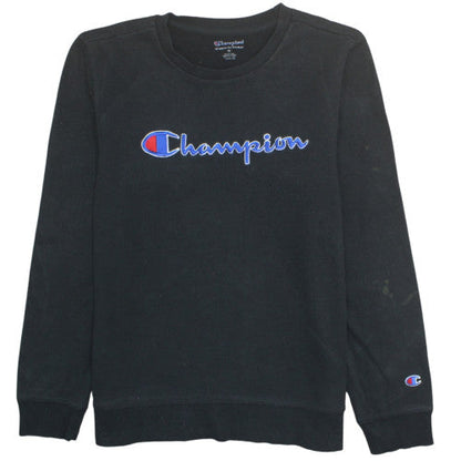 Champion Womens Black XL Pullover Sweatshirt with Logo Detail