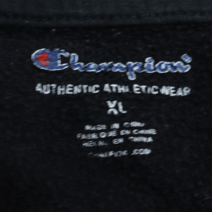 Champion Womens Black XL Pullover Sweatshirt with Logo Detail