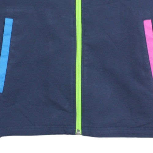 Umbro Boys Navy Track Jacket S Blue Pink Trim Full Zip Activewear