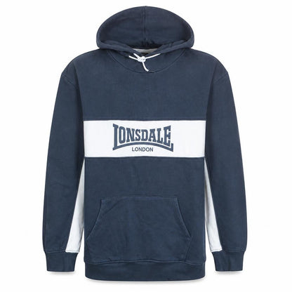 Lonsdale Men's Blue Pullover Hoodie L Logo Fleece Sweatshirt