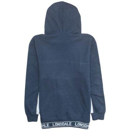 Lonsdale Men's Blue Pullover Hoodie L Logo Fleece Sweatshirt
