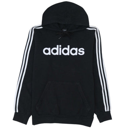 Adidas Men’s Black Pullover Hoodie L Logo Sports Fleece Sweatshirt