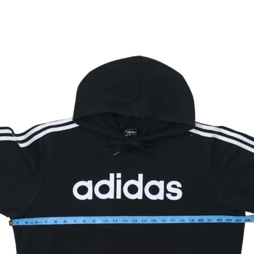 Adidas Men’s Black Pullover Hoodie L Logo Sports Fleece Sweatshirt