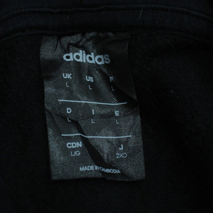 Adidas Men’s Black Pullover Hoodie L Logo Sports Fleece Sweatshirt