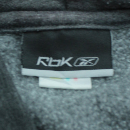 Reebok Mens Grey Pullover Hoodie M Sports Logo Fleece