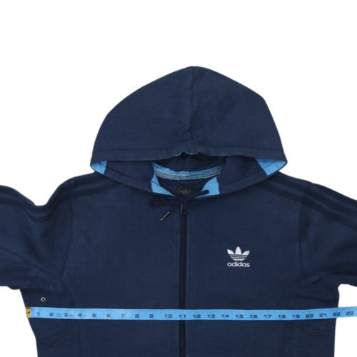 Adidas Men's Blue Full Zip Hoodie Size M Fleece Sportswear