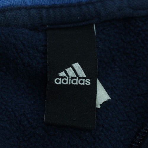 Adidas Men's Blue Full Zip Hoodie Size M Sports Fleece