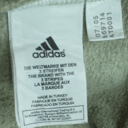 Adidas Men's Beige Pullover Sweatshirt M Regular Crew Neck Fleece