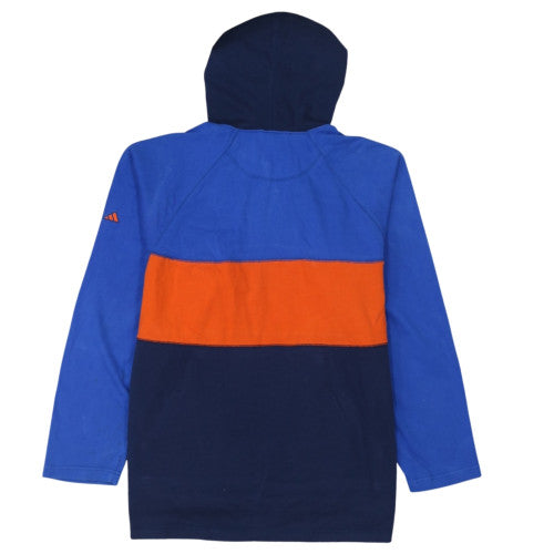 Adidas Mens Blue Orange Quarter Zip Pullover Hoodie M